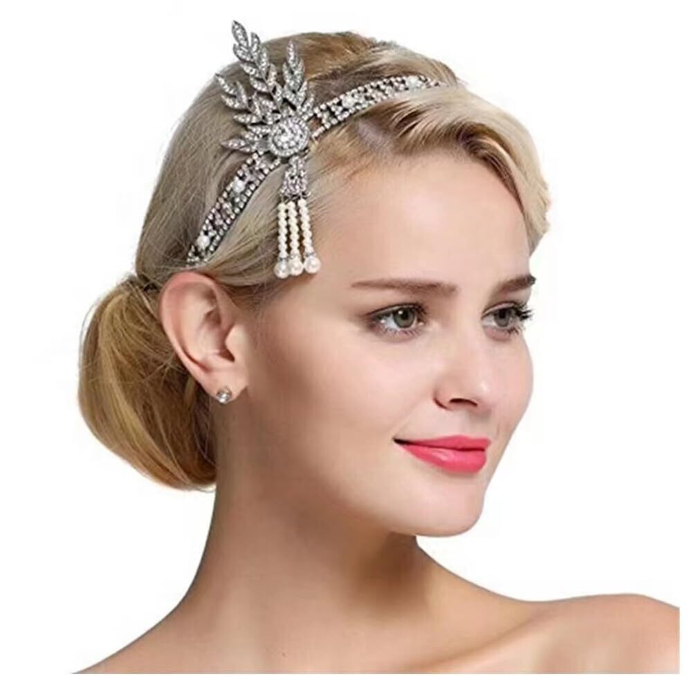 4061 Flapper Headpiece - Flapper Feather Headband 1920s Showgirl Gatsby